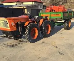 Tractoraș articulat 4x4 Goldoni 33 CP + Remorcă 6x6 și Tocător