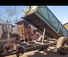 Vând remorcă basculabilă 4m x 1.20m – Cilindru 5 secții – Bozieș, BN