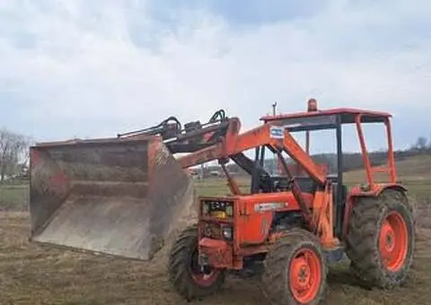 Tractor Same Minitauro 60 (4x4) cu Încărcător Frontal, Macara Lemne și Plug - 1/7